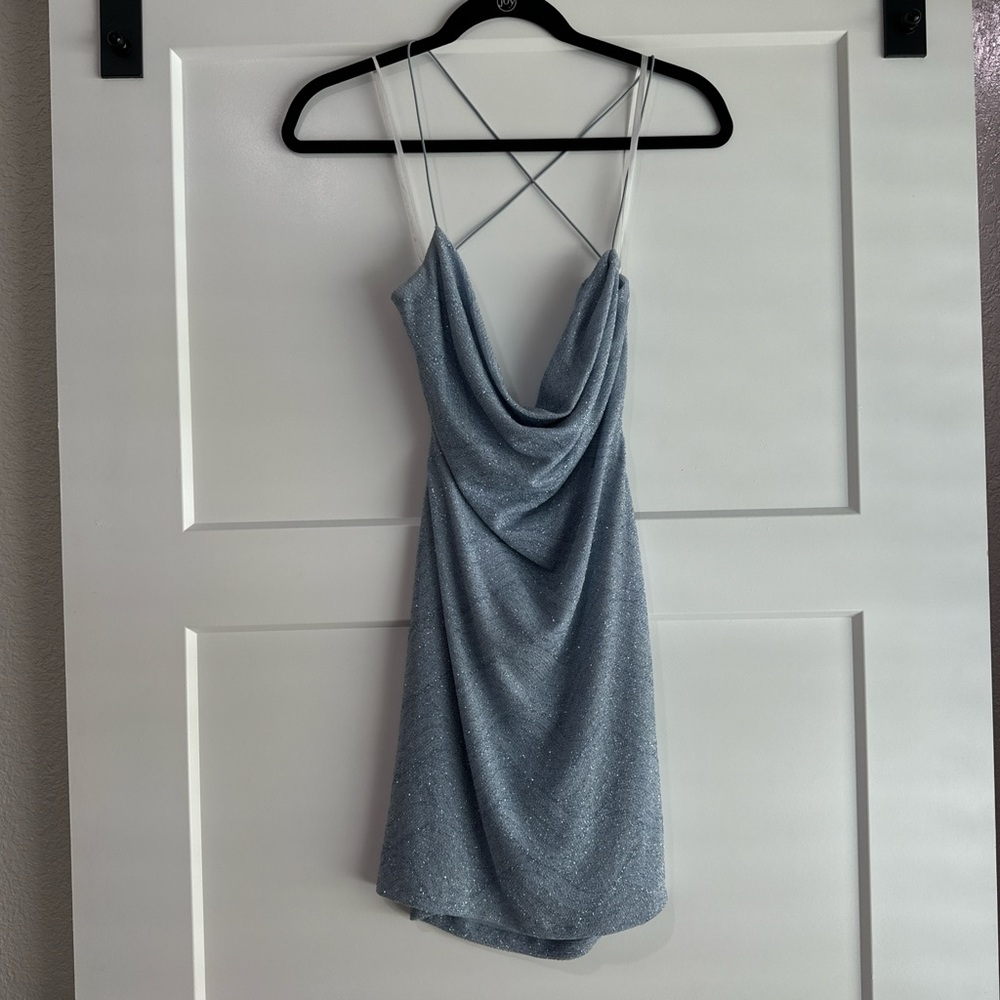 Icy blue glitter dress Size L